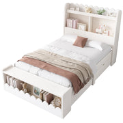 Letto con Cassetti 90 x 190 cm; Letto Singolo con Mensole; Panca Contenitore e Cassetti