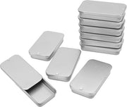 10 x coperi metallici con coperchi scorrevoli, scatole di conservazione argentate per balsami labiali, profumi fissi, caramelle, regali, attrezzi per hobby