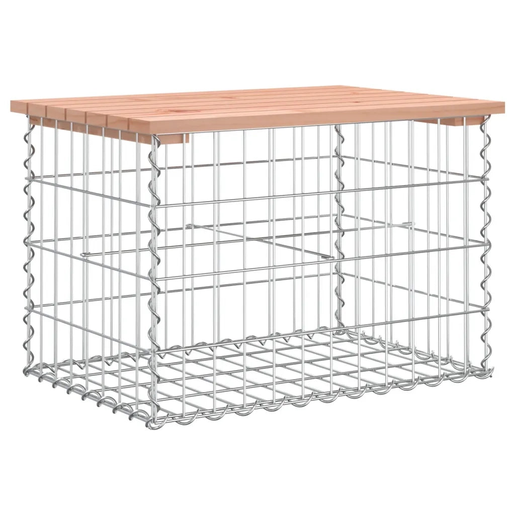 Panchina da Giardino | Panca da Giardino Design Gabbione 63x44x42 cm Massello Douglas