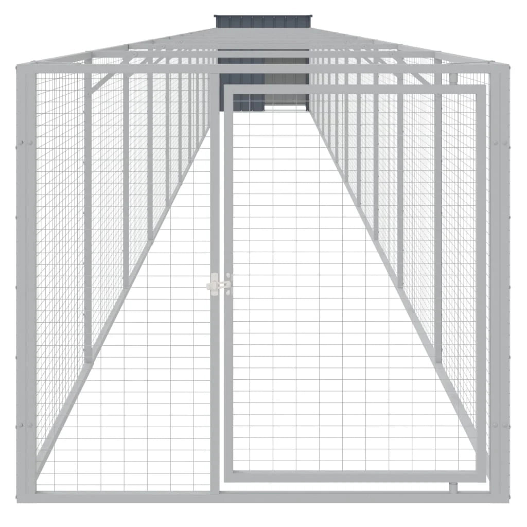 Cuccia per cani con cortile 110 x 1221 x 110 cm antracite 02_0043463