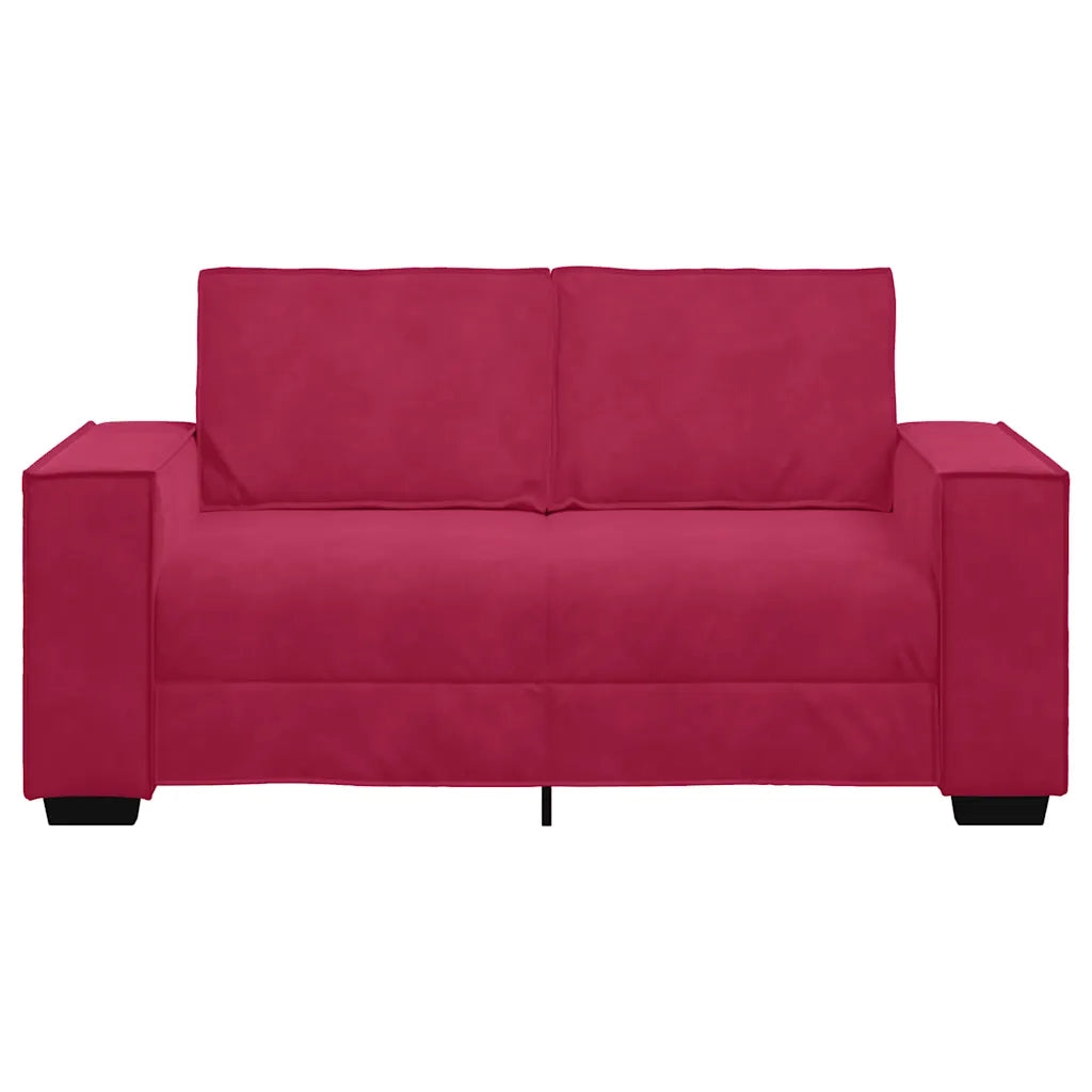Divano a 2 Posti Rosso Vino 160x78x84 cm in Velluto 4105014