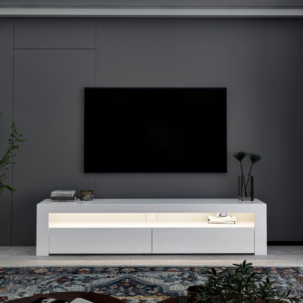 Porta TV in legno "Bati" - 150 x 36 x 46 cm - Bianco