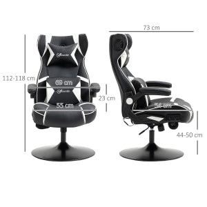 Sedia da ufficio gaming con altoparlanti Bluetooth, altezza regolabile, supporto lombare e cervicale bianco