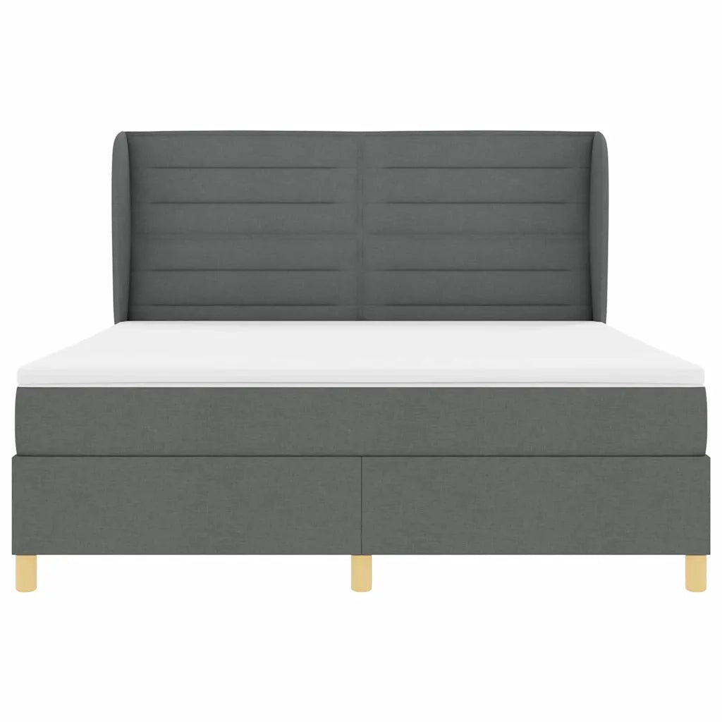 Letto a molle con materasso Grigio scuro 200 x 180 cm Tessuto 3340705