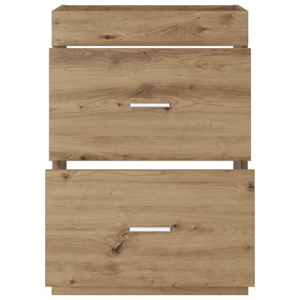 Mobiletto da Bagno Sotto Lavabo Rovere Artigianale 890711