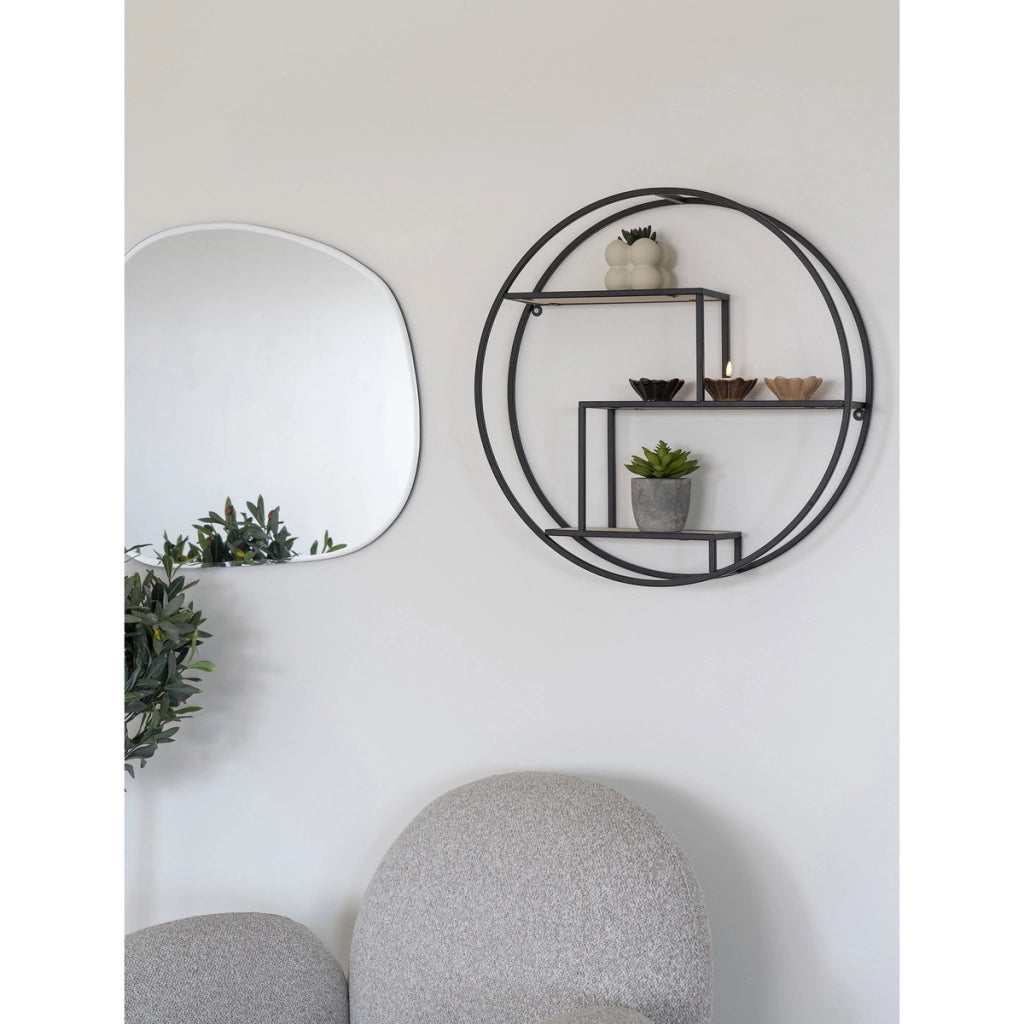 Mensola Rotterdam, Nero, Legno, 14x62x62 cm