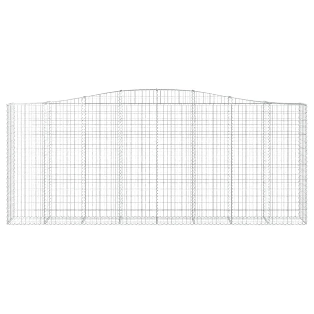 Set di 2 gabbioni ad arco per recinzione gabbia o muro di contenimento 400 x 50 x 160/180 cm ferro zincato argento 02_0041406