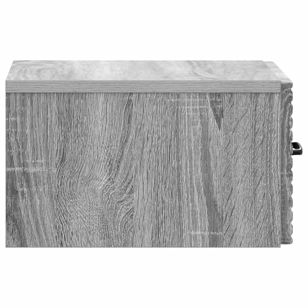 Comodino | Armadio da Notte | Mobiletto da notte a muro Grigio Sonoma 34,5 x 33 x 20 cm