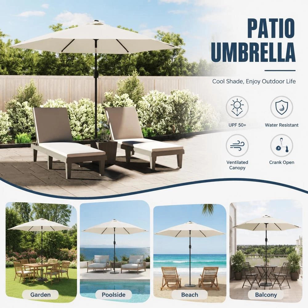 Sand-white Parasol, 3 M Steel Pole