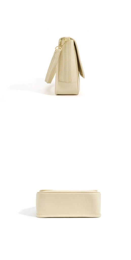 Borsa a tracolla da donna in vera pelle, colore bianco.