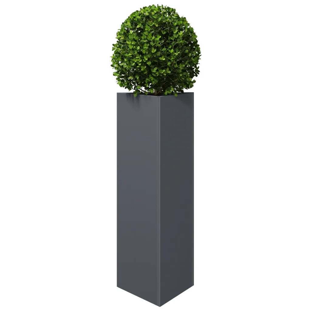 Fioriera | Cassetta per fiori | Vaso da Giardino Antracite Triangolare 30x26x75 cm Acciaio