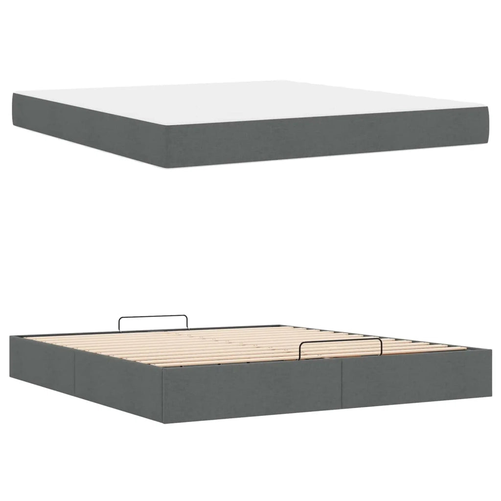 Struttura letto con materasso 2 pcs Grigio Sfumato Tessuto