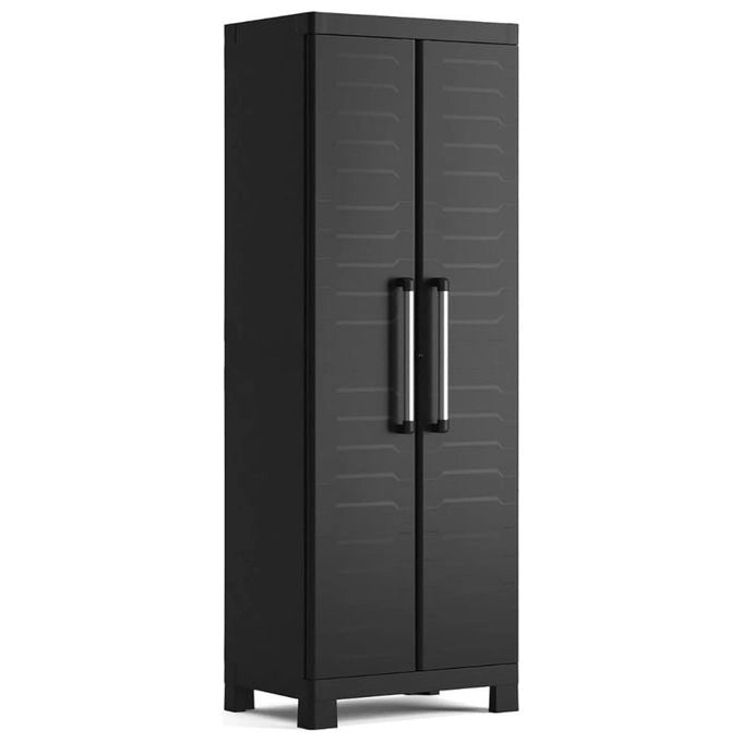 Detroit 9634100002201 Armadio Alto Multiuso 3 Ripiani Regolabili Chiusura a Serratura 182 cm colore Nero