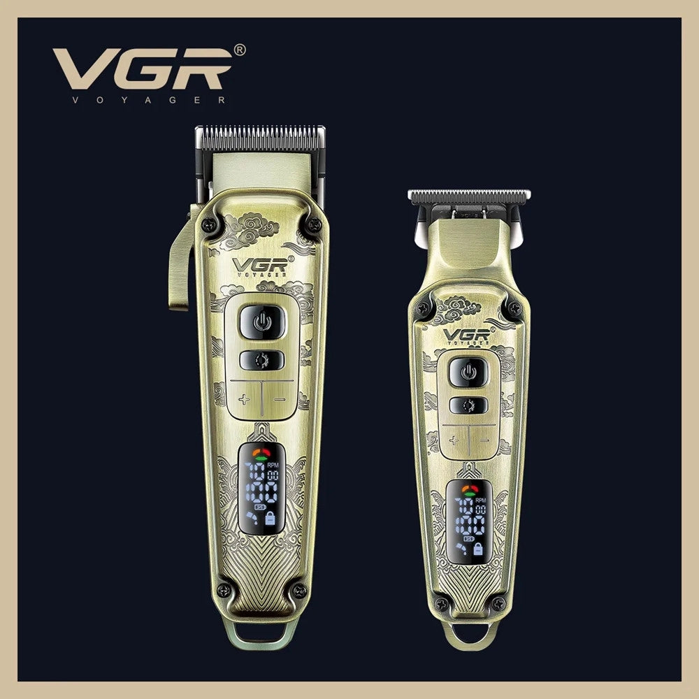 Trade Shop - Vgr V-643 Tagliacapelli Professionale + Trimmer Barber Kit 2in1 -
