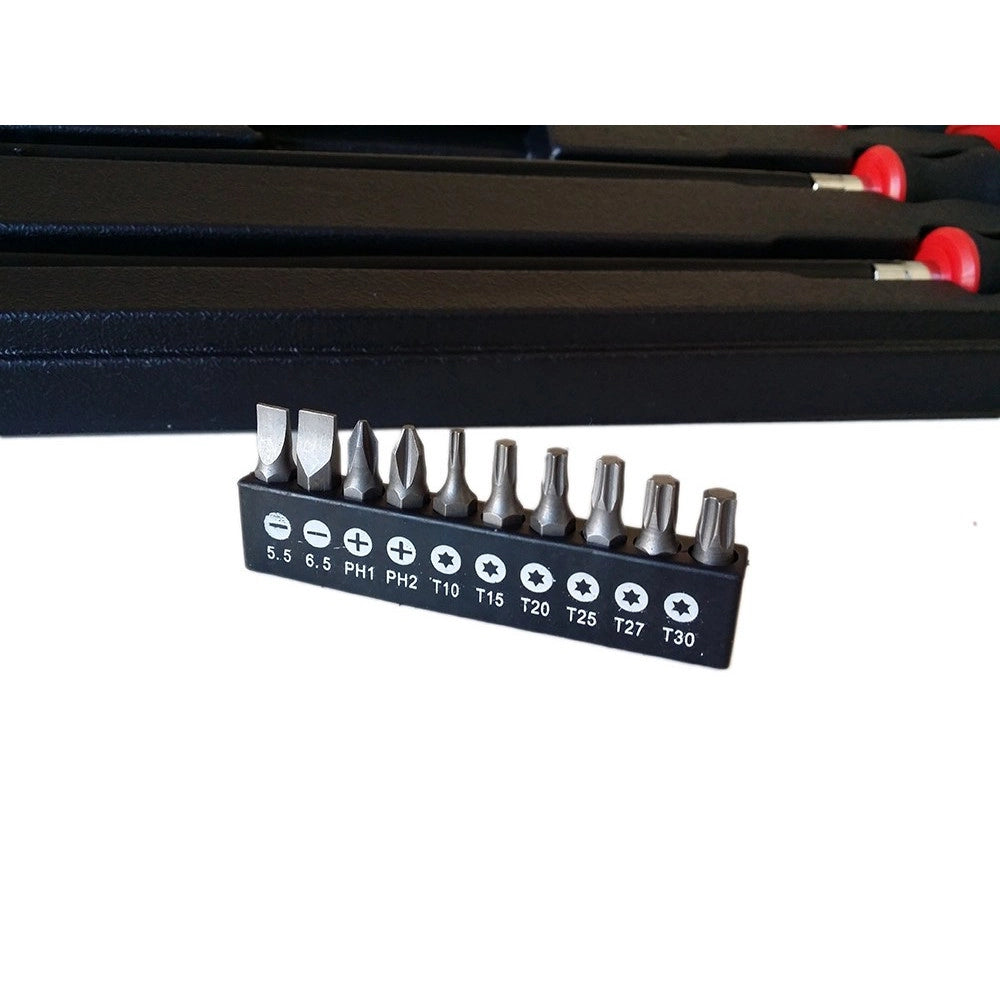 Trade Shop - Set 3 Pz Cacciaviti Extra Lunghi Flessibili Con Innesti Per Auto Officine 500mm -
