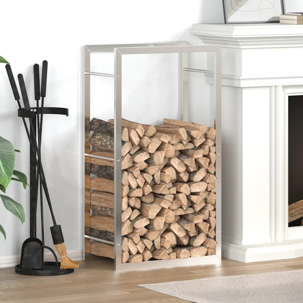 Portalegna 50x28x94 cm in Acciaio Inossidabile 357860