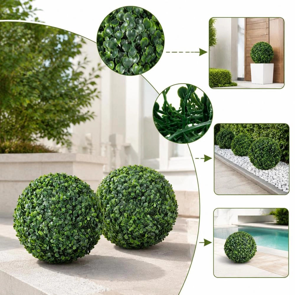 Boxwood Balls, 2 Pieces. Artificially Shaped Ball, 35 Cm.