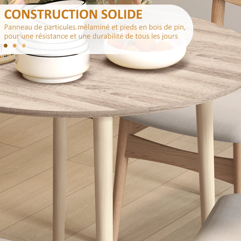 Tavolo da pranzo pieghevole e allungabile rotondo ¨C zephmum ¨C legno ?89x73.5H cm