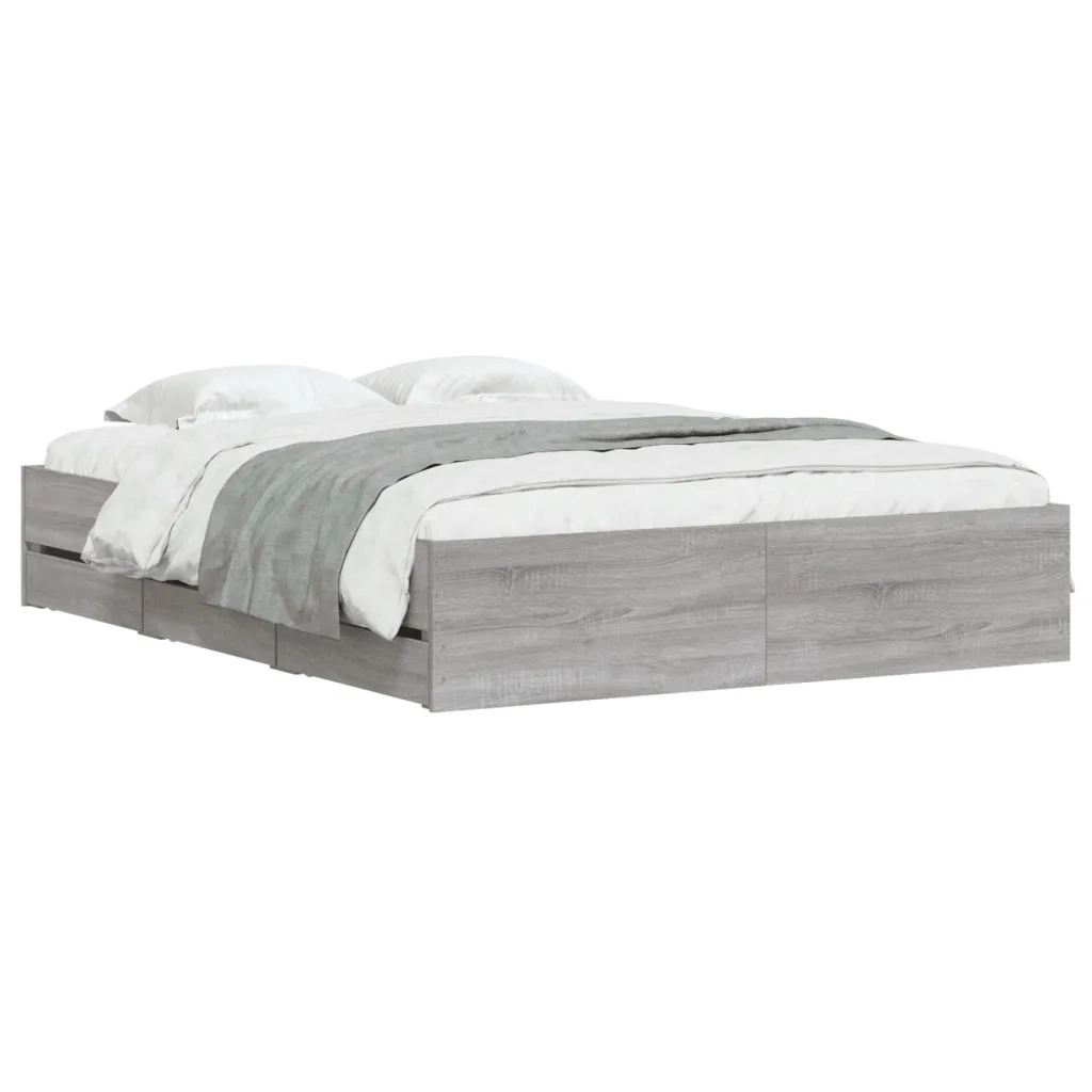 Giroletto Cassetti Grigio Sonoma 140x200 cm Legno Multistrato 3207278