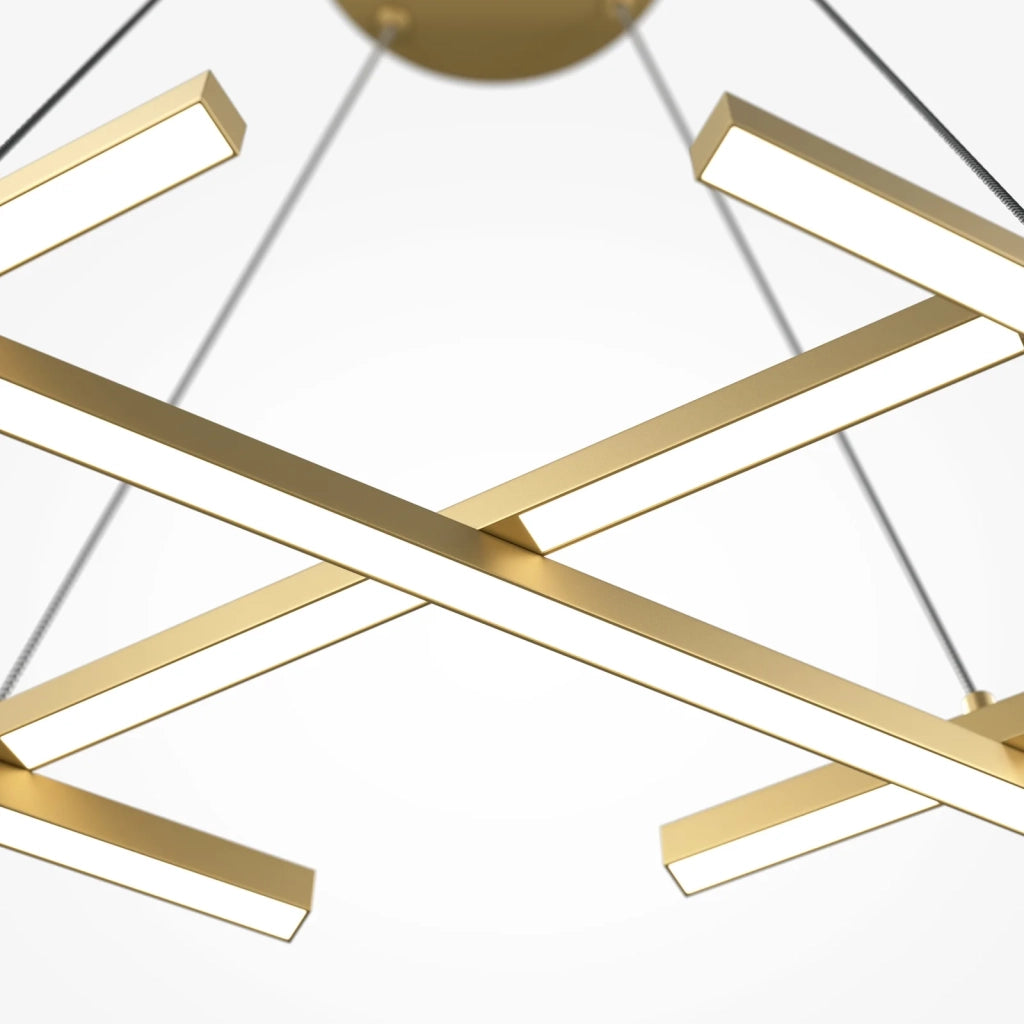 Maytoni Lampadario moderno Halo 6 luci LED integrato ottone alluminio