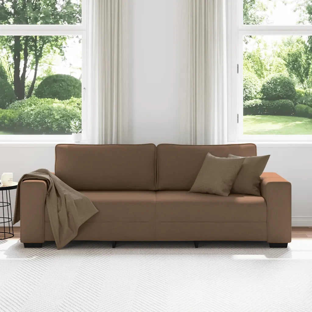 Divano a 3 Posti-Sofa 3 Posti Marrone 180 cm in Tessuto 708584