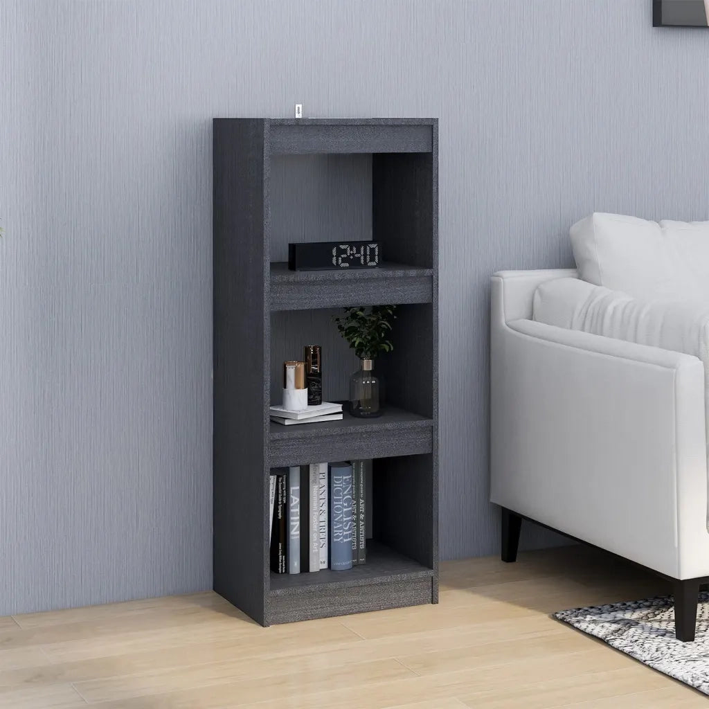 Libreria/Divisorio Grigio 40x30x103,5 cm Legno Massello di Pino 808140