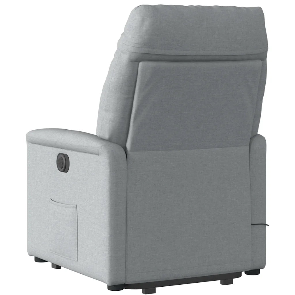 Poltrona Alzapersona Massaggi Elettrica Grigio Chiaro Tessuto
