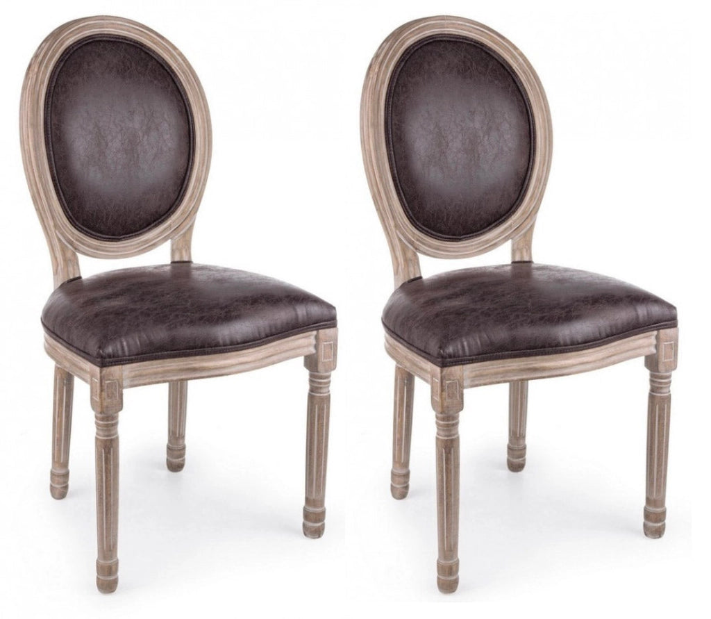 Set 2 Sedie 48x46x96h cm Mathilde Dark