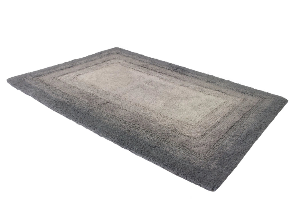 Tappeto Bagno Rettangolare In Spugna Morbida Antiscivolo Degradè Carbone - 55x110 - Carbone