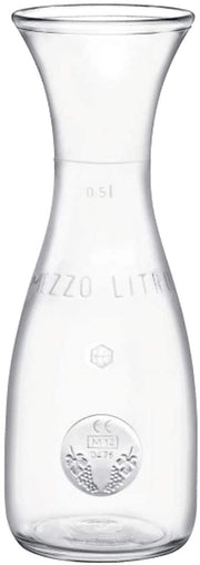 BROCCA CARAFFA IN VETRO COLLO D'OCA PER ACQUA E VINO MISURA 500 ML