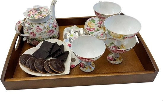 Tavolo da colazione in legno - 40 x 30 x 6 cm con vernice