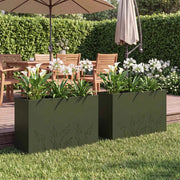 Vaso da giardino 2 pz Verde Oliva 80 x 30 x 49 cm 8005841