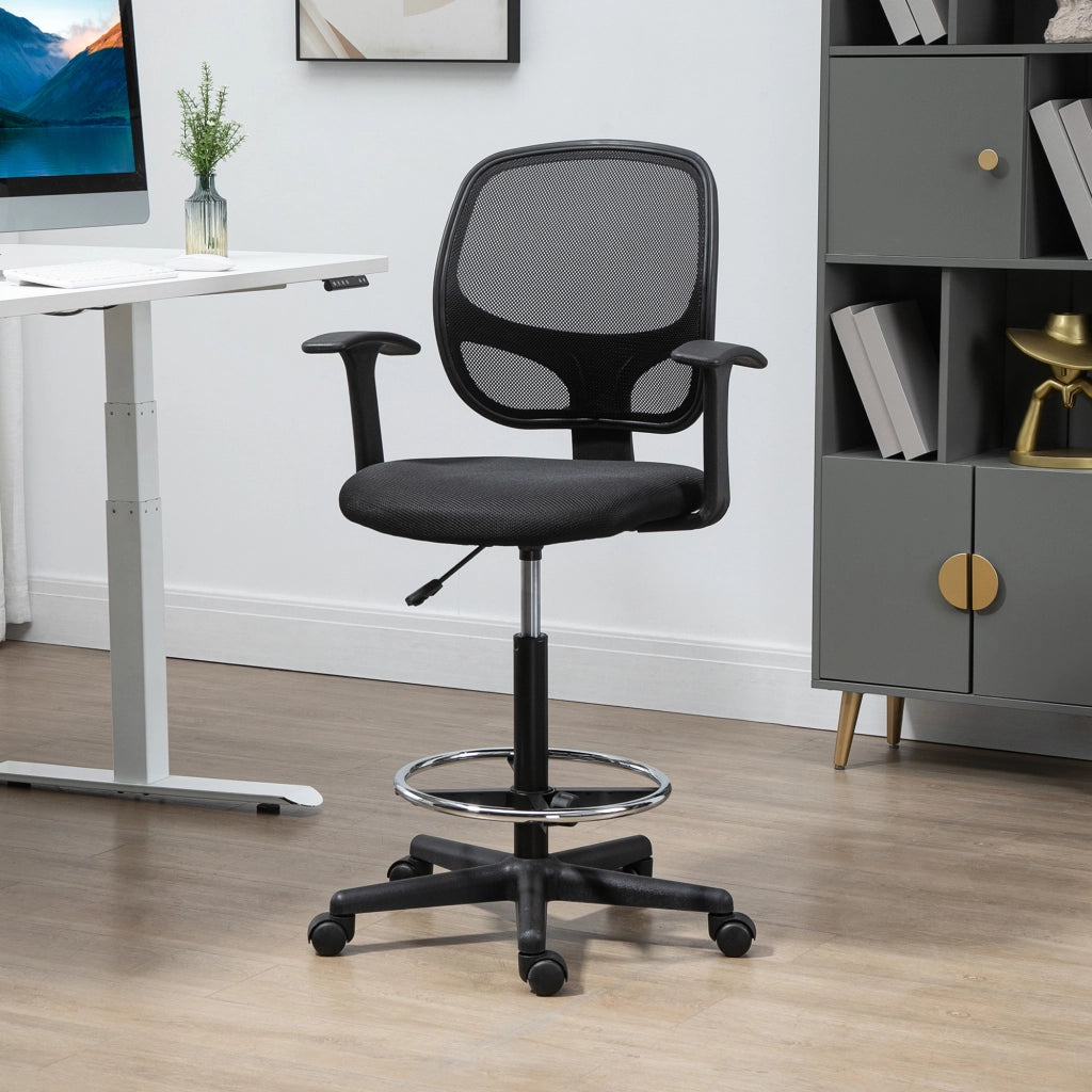 Sedia da ufficio ergonomica ¨C zephmum ¨C nero, rete, regolabile, 60x56x110-132cm