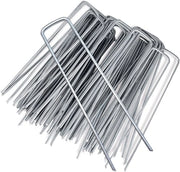 Peglio per erba 15 cm - Corrosione resistente - Argento - Disegno a U - Ideale per giardino e prato - 50 pezzi