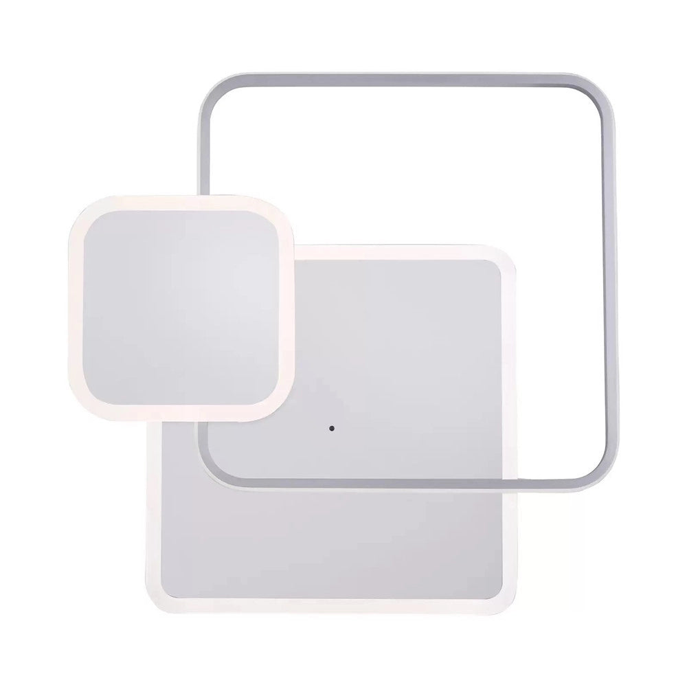 Trade Shop - Plafoniera A 3 Quadrati A Led A Tripla Colorazione Di Luce 48 W Ultra Moderno C31-3c -