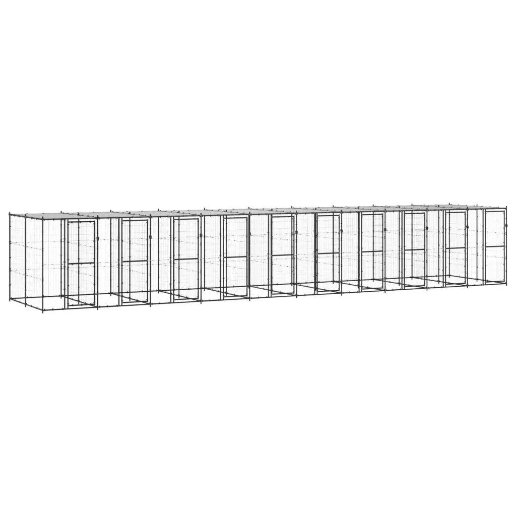 Gabbia per Cani da Esterno in Acciaio con Tetto 24,2 mÂ² cod mxl 57016
