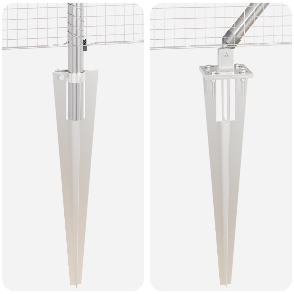Set di Poste per Recinzione Set di 2 Acciaio Zincato 25 x 0.5 m