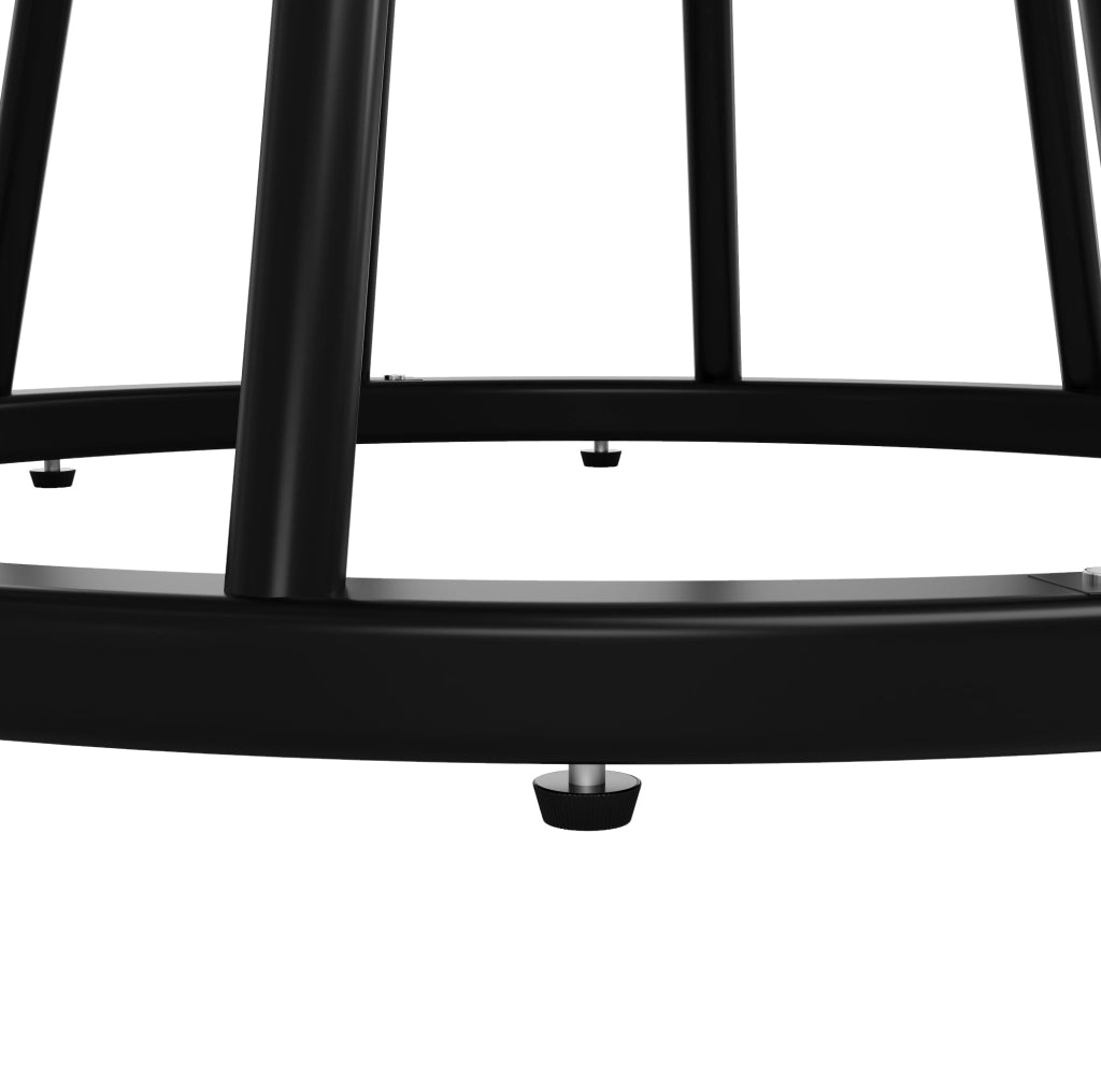 Tavolo da pranzo rotondo 100x100x76 cm con ripiano; MDF e metallo nero