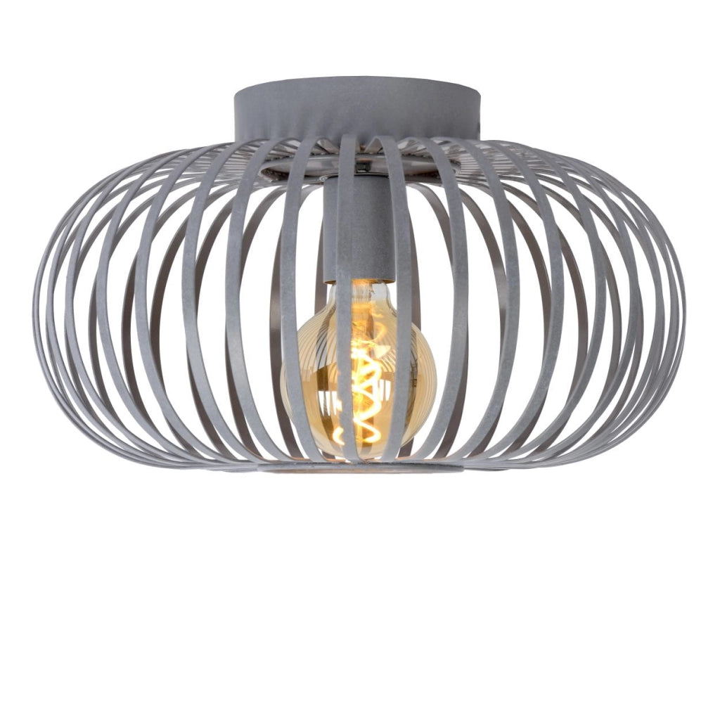 Plafoniera Lucide Manuela grigia metallo Ø40 E27 60W