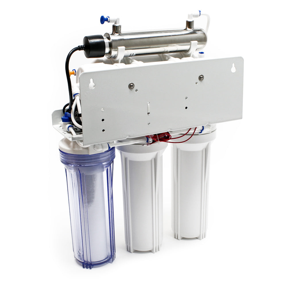 Naturewater Impianto osmosi inversa a 6 stadi 180 l/giorno con chiarificatore UV e pompa di spinta