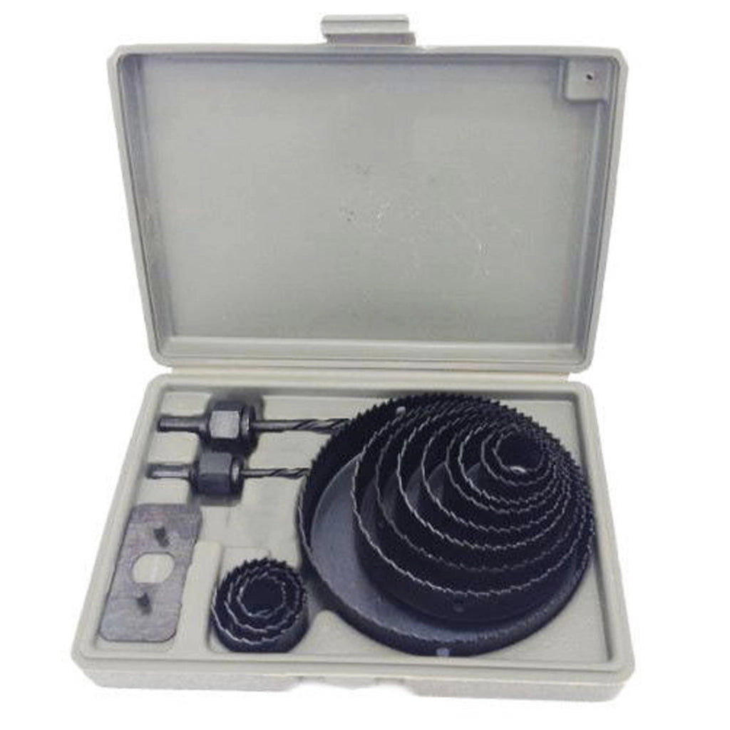 KIT FRESE A TAZZA DA TRAPANO SET 16 PEZZI SEGHE FORA LEGNO PLASTICA CARTONGESSO