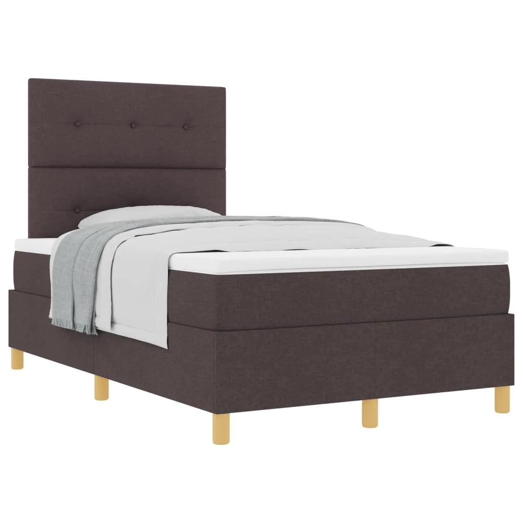 Letto a molle con testiera Marrone Scuro 120 x 190 cm Tessuto 3339605