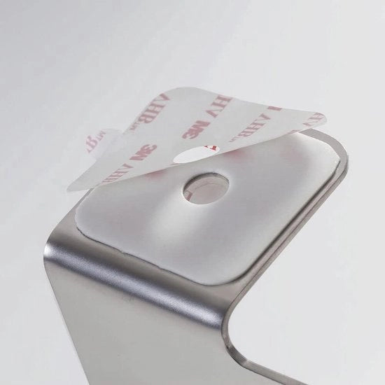 Supporto per fissaggio per adesivo, con adesivo integrato per montaggio senza forare, acciaio inox liscio
