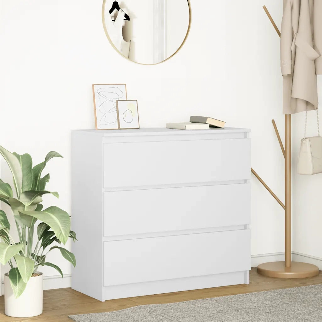Credenza Bianca 80x35x76 cm in Legno Multistrato 861733