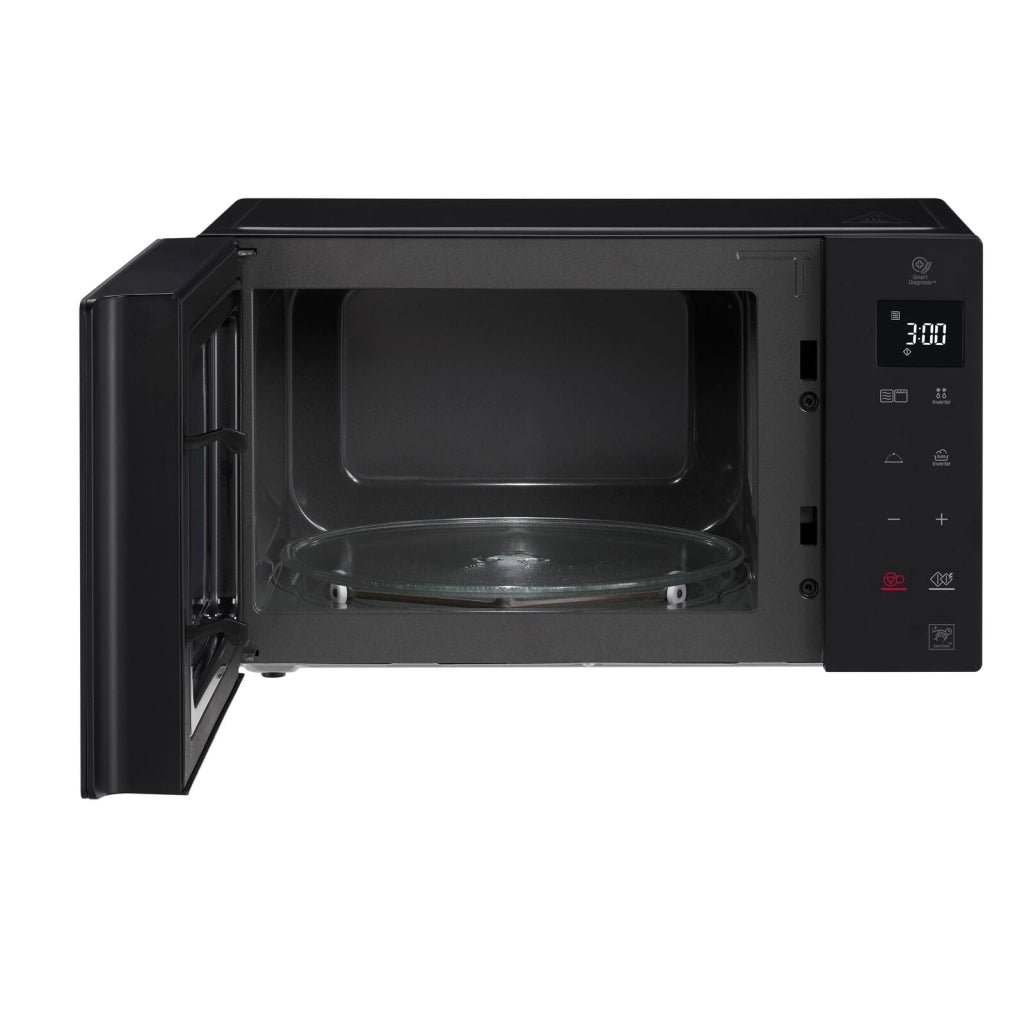 LG MH6535GDS Neochef Forno a Microonde con Grill Tecnologia Smart Inverter Capacita' 25 Litri Potenza 1000 W Funzione Crisp Cottura a Vapore Display LED Nero