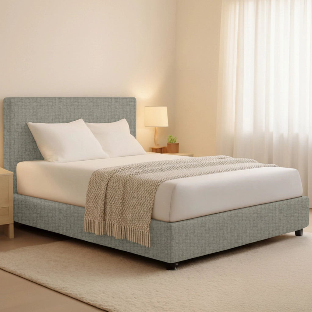 Widnes, Letto Matrimoniale Sfoderabile Made in Italy, Grigio