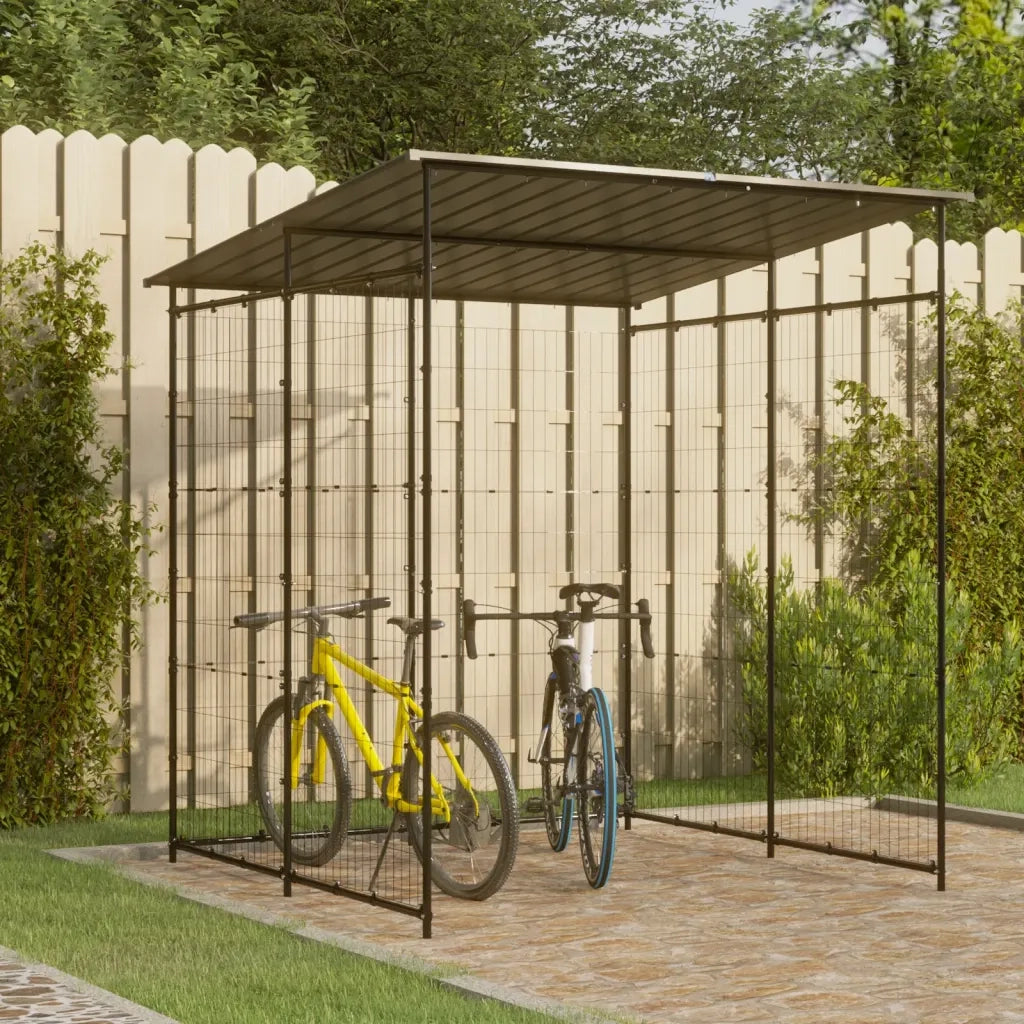 Tettoia per Biciclette 190x190x222 cm in Acciaio Nero CFW5147248