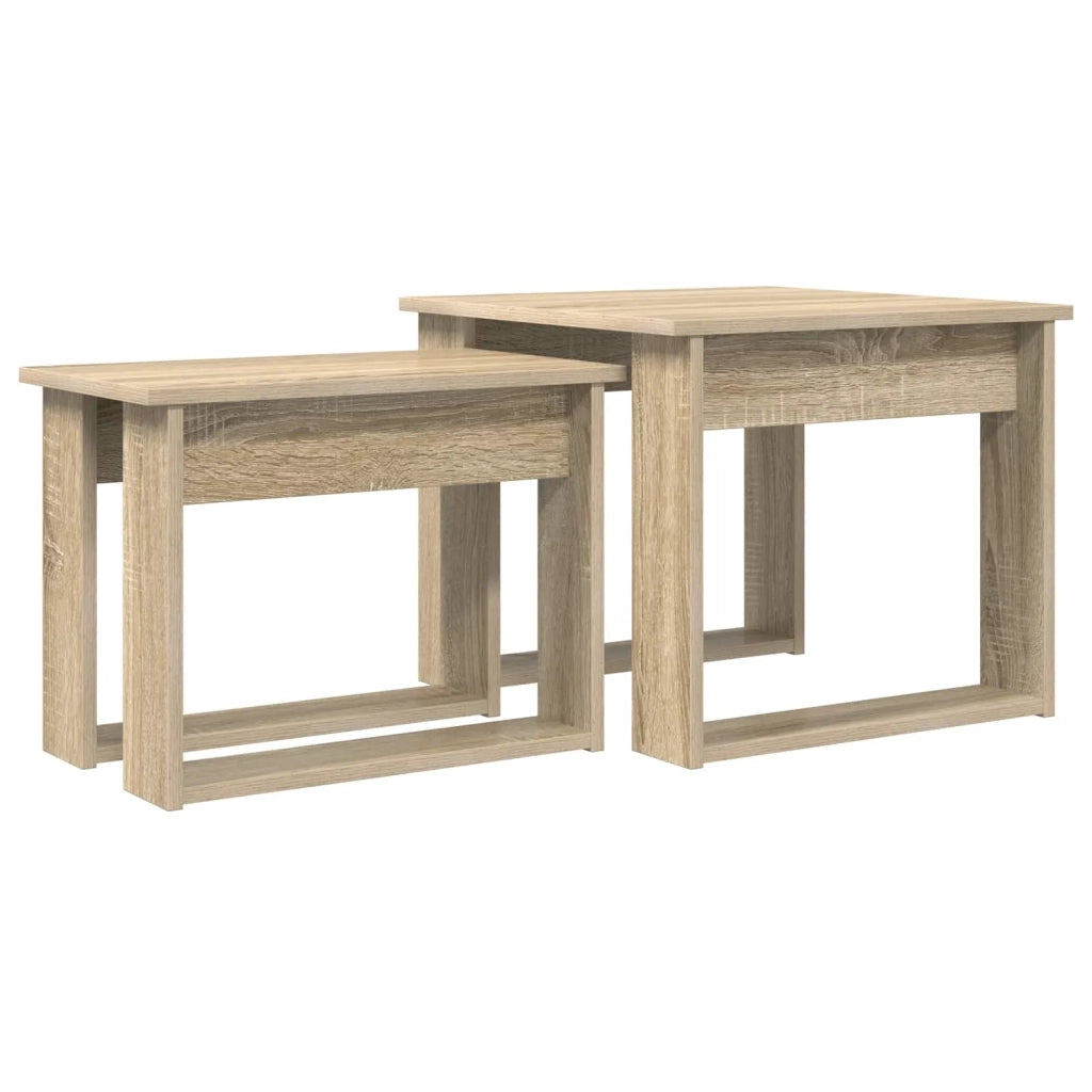 Set di Tavolini da Caffè 2 pcs Rovere Sonoma Legno multistrato 8000126