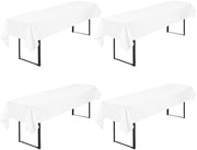 Quadripacco Coperta per Tavolo da Giardino 110 x 260 cm in Poliestere, Lavabile e Resistente, Coperta per Tavolo per Feste di Giardino, Feste di Compleanno o Barbecues (Bianca)
