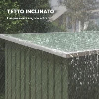 Casetta da Giardino Porta Utensili in Lamiera di Acciaio con Fondazione, Capanno da Giardino in Acciaio con Porte Scorrevoli, 280x130x172cm, Verde Chiaro
